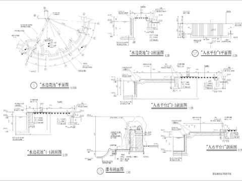  游泳池细部cad大样图 