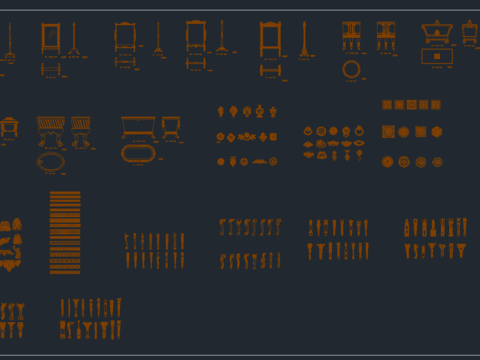  屏风雕花cad图库 