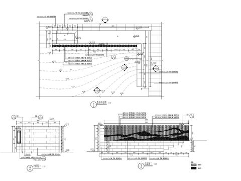  新中式入口对景景墙节点大样图 