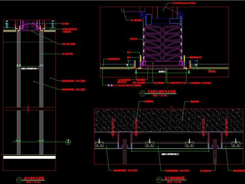  防火卷帘安装cad施工图 