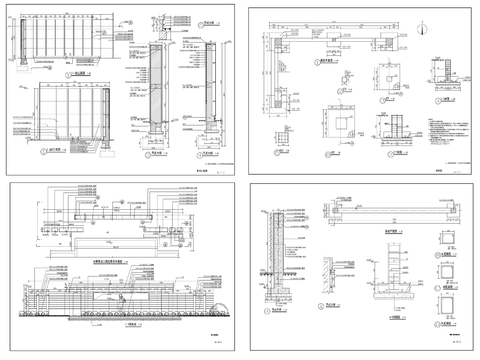  9组新中式景墙、对景景墙、镂空景墙cad大样图 