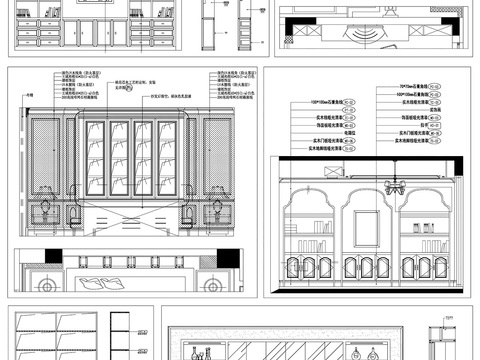  装饰柜 书柜室内设计cad图库 