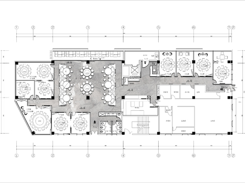  900㎡中餐厅cad平面图 