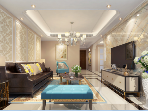  滨江简欧客餐厅CAD施工图 