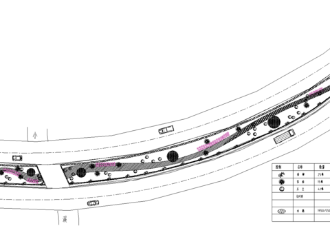  某街道新中线延伸段绿化cad施工图 