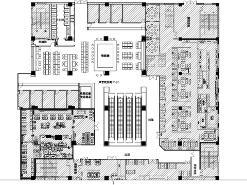  餐饮广场cad图纸 