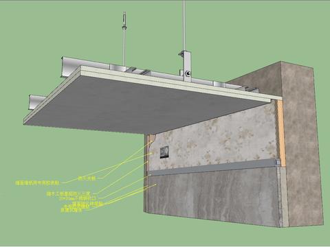  石材与墙纸相接cad节点图 