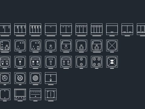  家居电气开关插座图样 