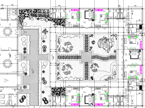  北京四合院建筑cad施工圖 