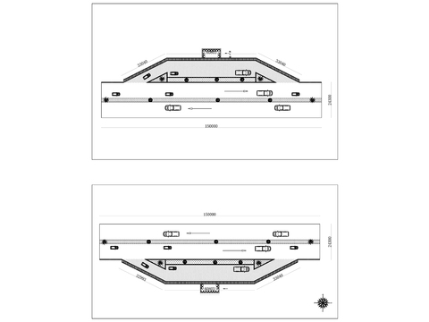  公交专用道布局规划详图cad大样图 