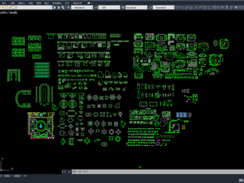  平面常用cad图库 