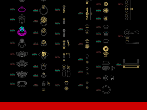  全屋定制拉手CAD图库 