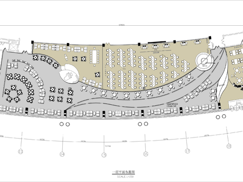  1300㎡图书馆cad平面图 