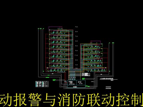  火灾自动报警与消防联动控制系统cad图库 