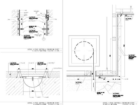  防火卷帘变形缝 节点图 CAD施工图 