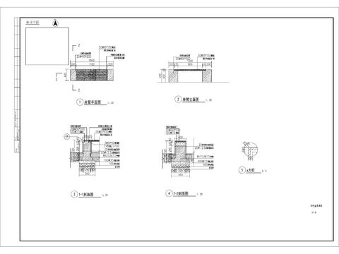  特色公园坐凳cad大样图 