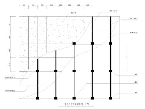  干挂大理石石材花岗岩立面解剖节点大样图 