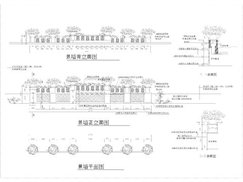  景墙节点大样图 