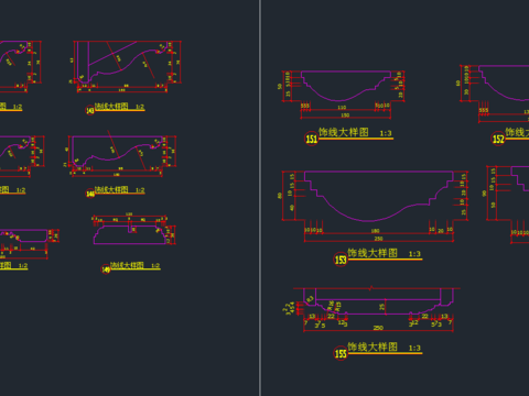  石膏线cad大样图 