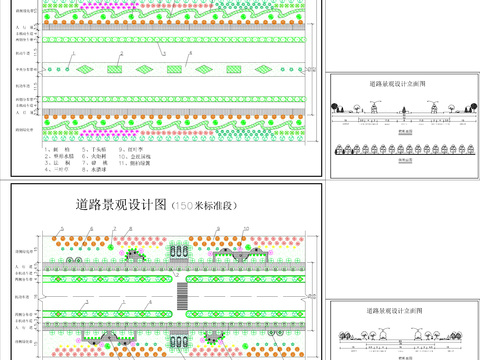  道路綠化設(shè)計(jì)CAD施工圖 