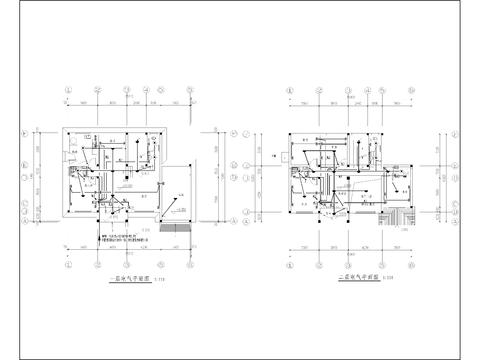 农村自建农居房电气CAD施工图 