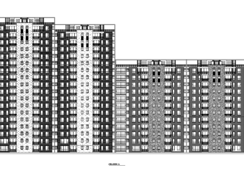  高层住宅cad立面图 