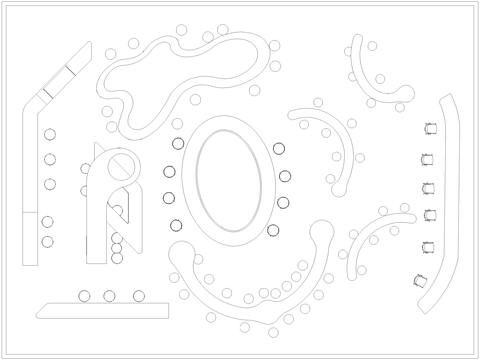  户外景观吧台桌椅小品cad图库 