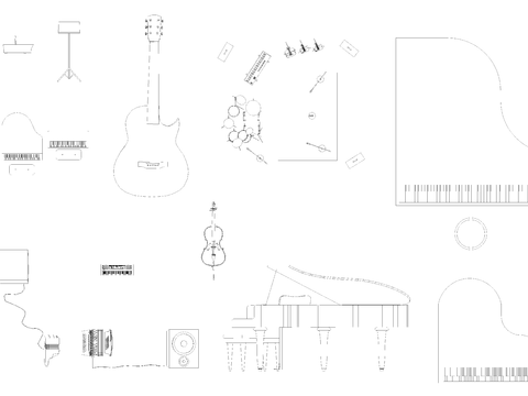  乐器CAD图库 