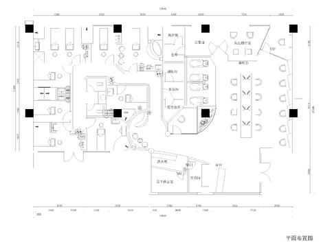  美容美發(fā)店平面設(shè)計cad施工圖 