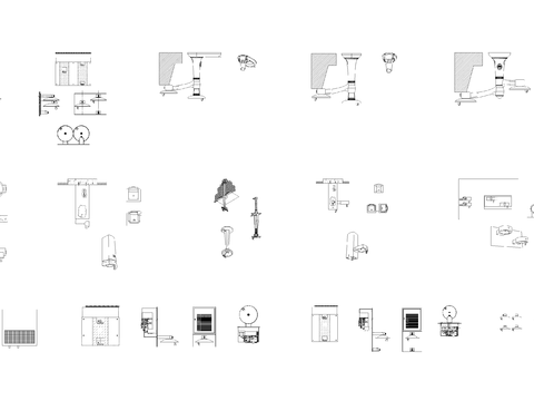  水龙头台盆cad图库 