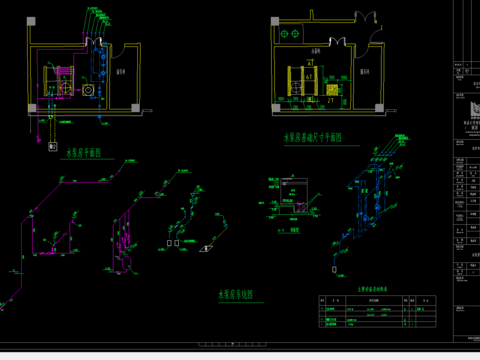  科技馆水泵房cad大详图 