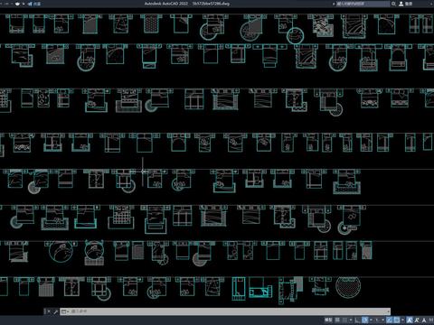  卧室床品cad图库 