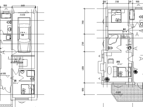  家居住宅cad平面图 