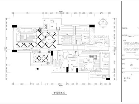  欧式四室两厅家装cad平面图 