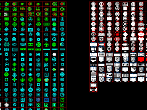  350款地面拼花图案CAD施工图 