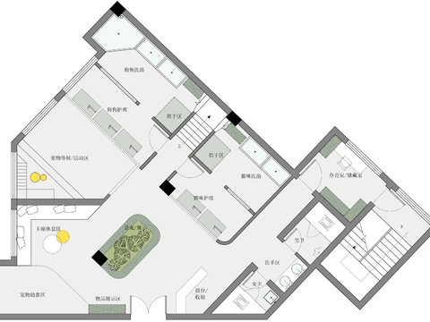  宠物店cad平面图 