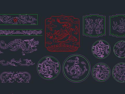  新中式绘图素材cad图库 