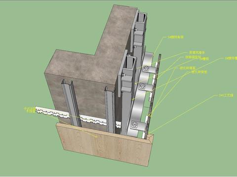  墙砖与木饰面cad节点图 