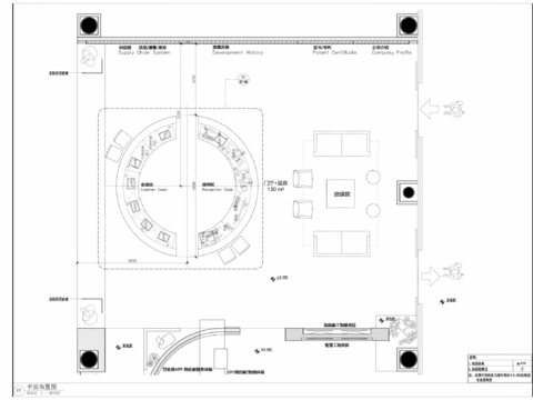 酒店大堂 门厅cad平面图 