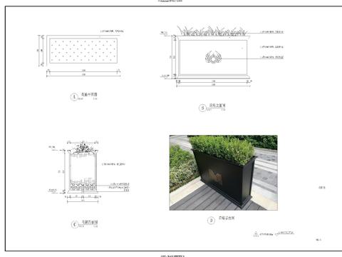 花箱详图cad大样图 