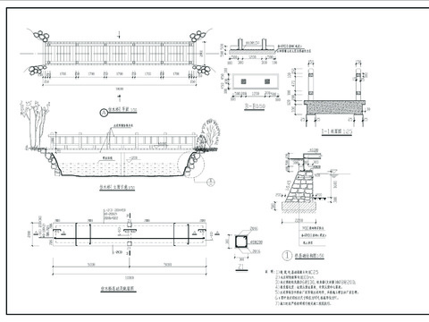  三套仿木桥cad详图 