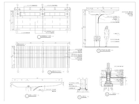  单臂廊架cad大样图 
