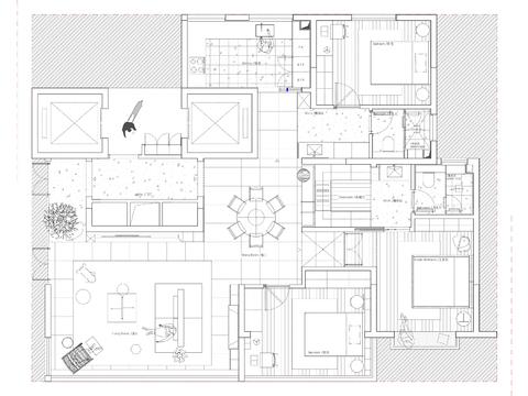  120平米户型cad平面图 