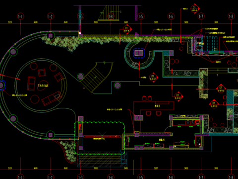  图书馆cad方案图 
