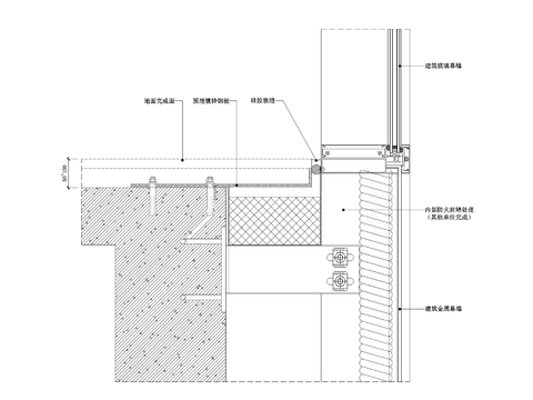  地坪-幕墙收口节点图（平 