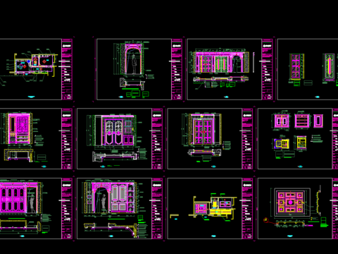  定制家居橱柜cad图库 