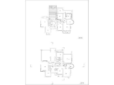  现代多层住宅 独栋别墅CAD平面图 