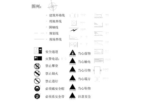  建筑安全标志图块 