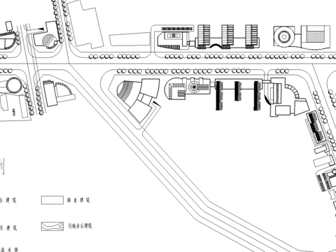  步行街总平面图cad图库 