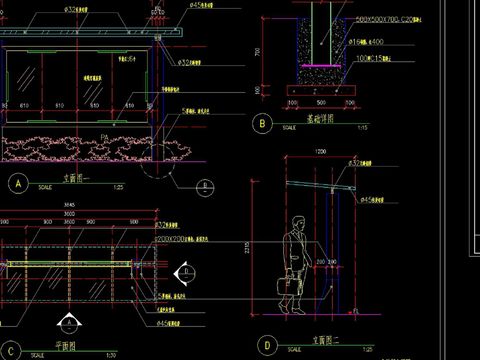 宣传栏节点大样 